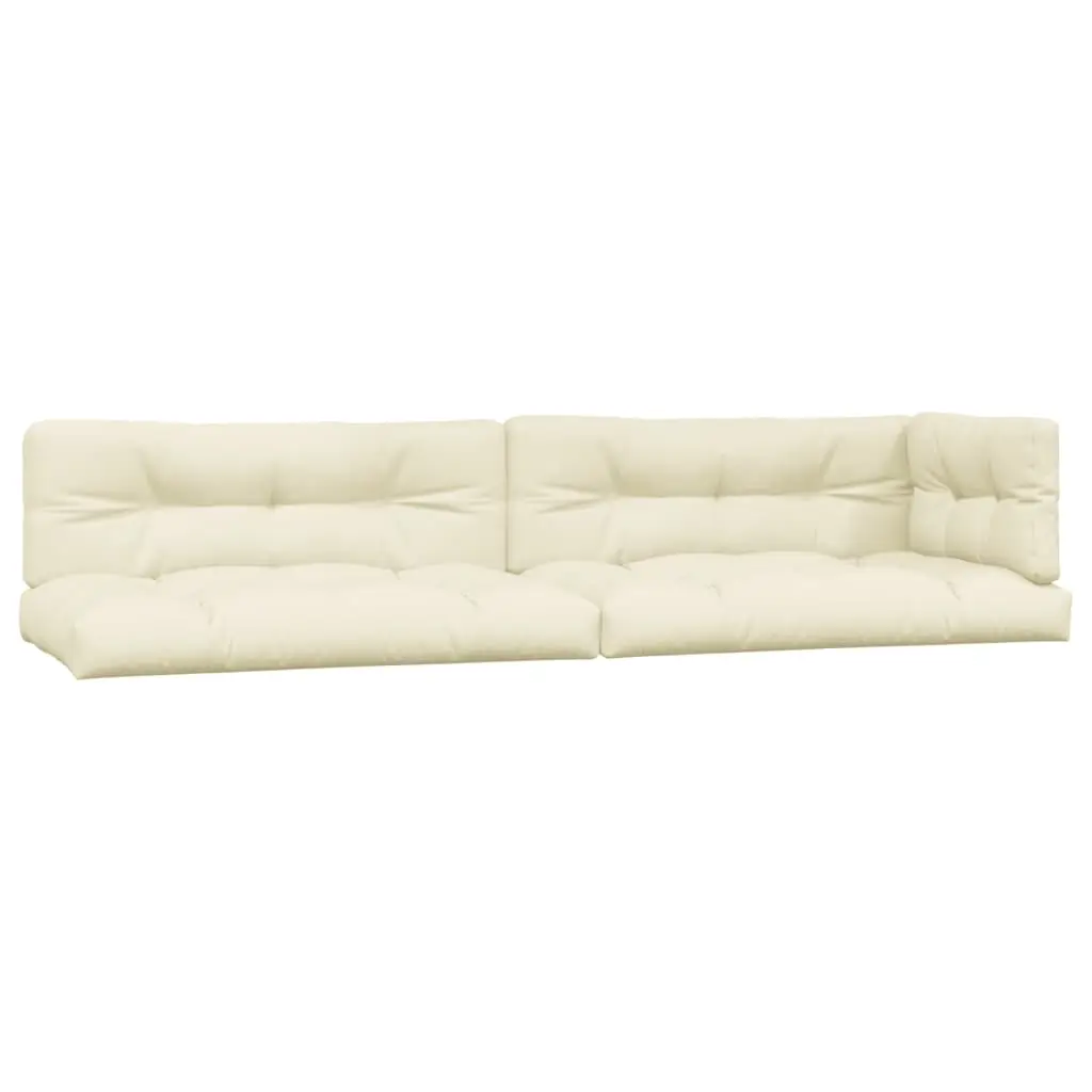 Lot de 5 Coussins d’extérieur – Coussins de palette – Coussins de Siège pour intérieur et extérieur crème tissu