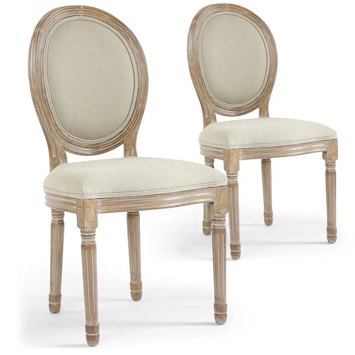 Lot de 20 Chaises Médaillon Tissu «Versailles» 96cm Beige