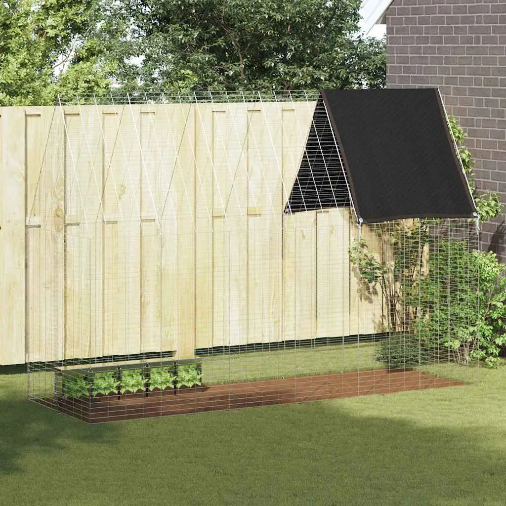 Grande Cage Extérieure pour Lapins Acier Galvanisé 300x100x210 cm Argenté
