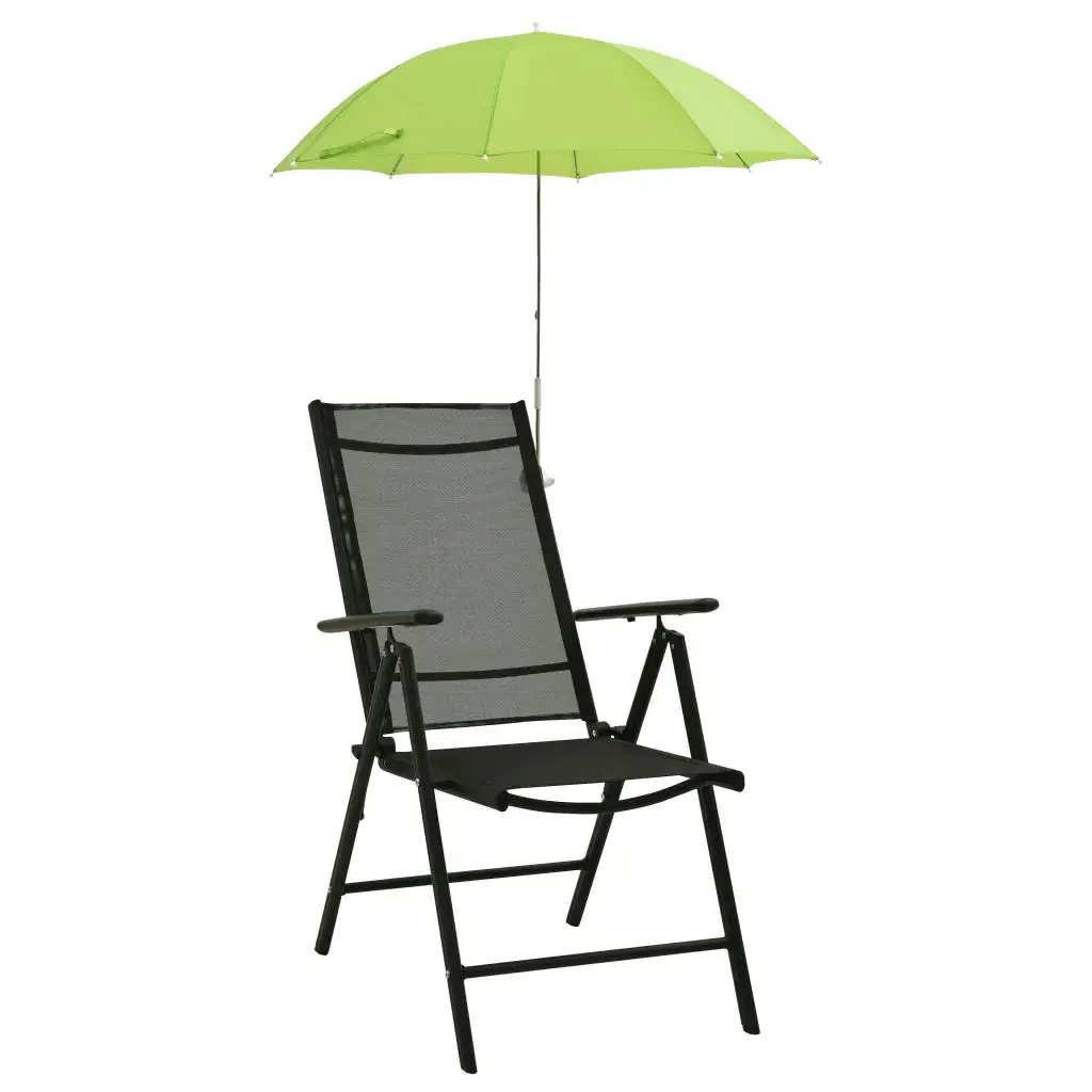 Lot de 2 parasols de chaise de camping léger pratique 105 cm en polyester vert