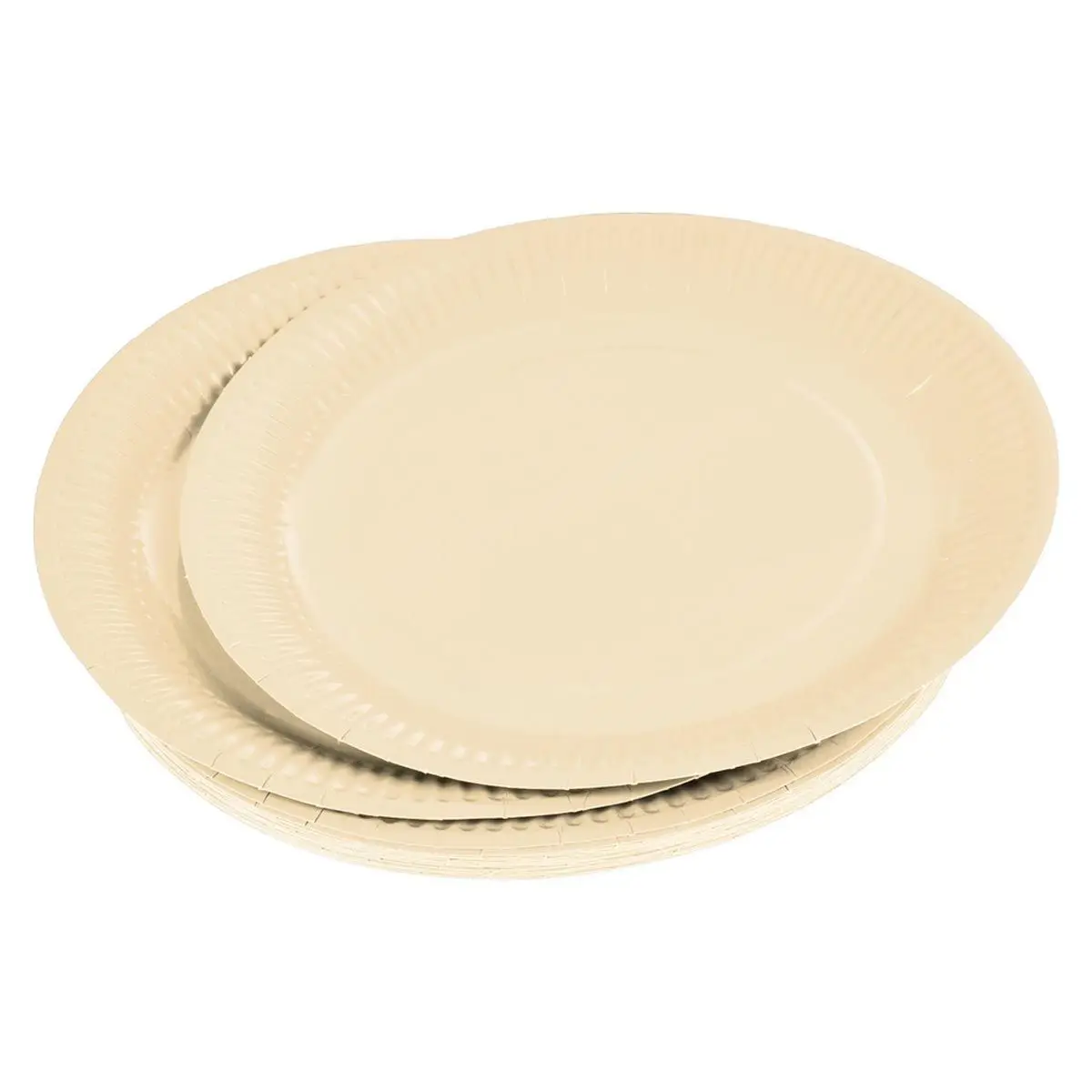 Lot de 20 Assiettes en Carton «Vitamine» 18cm Crème