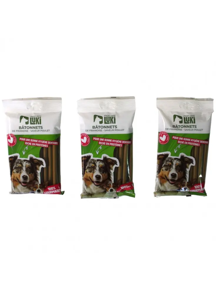 Lot de 3 – friandises de recompenses 200gr – chiens – Mon Ami Luki