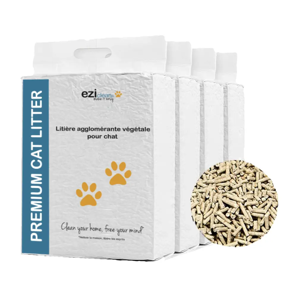 Lot de 4x litières végétales pour chat EZIclean Premium Cat Litter