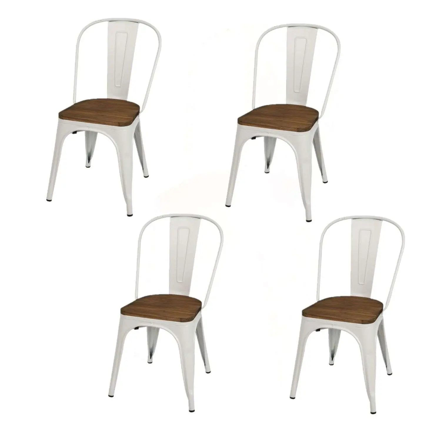 Lot de 4 chaises vintage Liv H84 cm – Blanc – Urban Living
