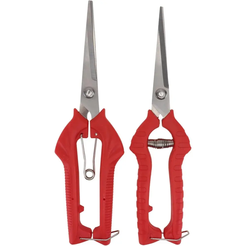 Lot de 2 sécateurs de jardin – Taille branches & fruits – Poignée ergonomique rouge – Living123