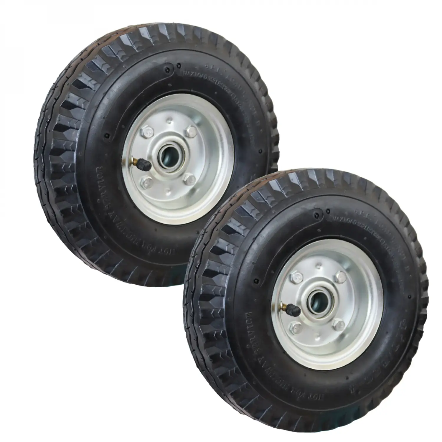 Lot de 2 roues gonflables pour chariot 25 x 7.5 cm – Axe 16 mm – Linxor