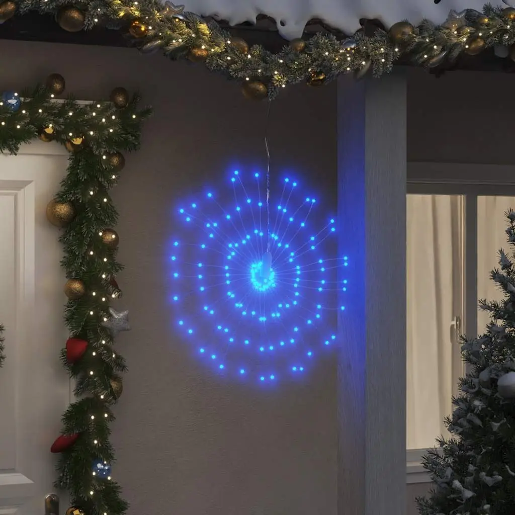 Lot de 4 Étoiles Feu d’Artifice 560 LED Cuivre Déco Noël Bleu 17 cm – ComfortXL Outdoor Living