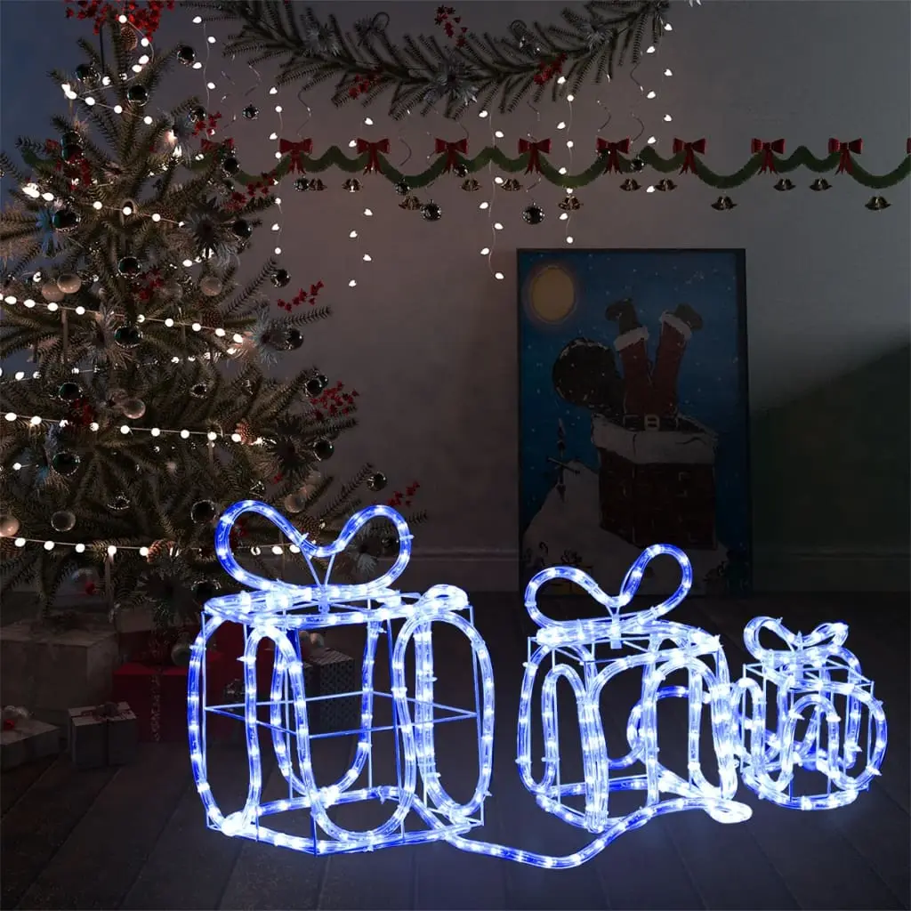 Lot de 3 Boîtes Cadeaux Lumineuses LED pour Noël, Décoration 3D Blanc Froid, Intérieur/Extérieur – ComfortXL Outdoor Living