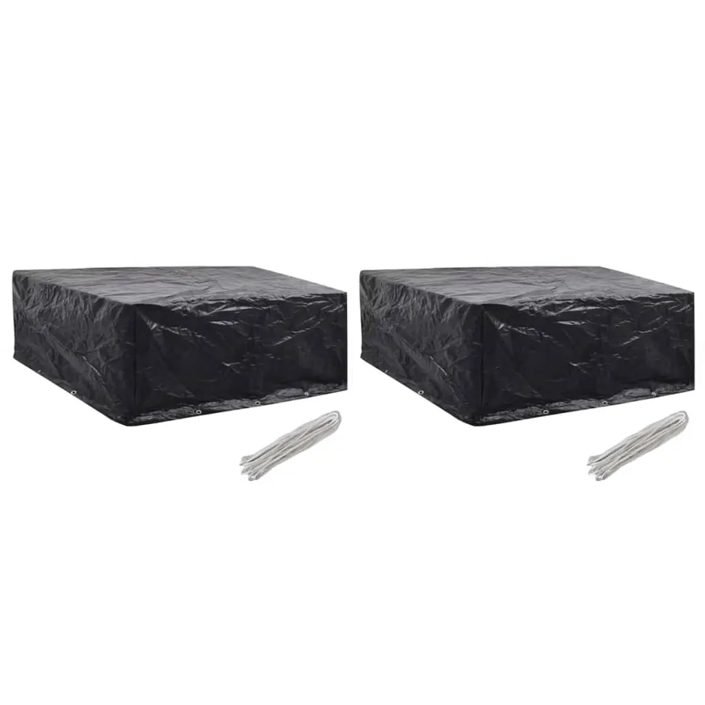 Lot de 2 Grandes Housses Carrées PE Imperméable pour Salon de Jardin XL Noir 260x260x90 cm – ComfortXL Outdoor Living
