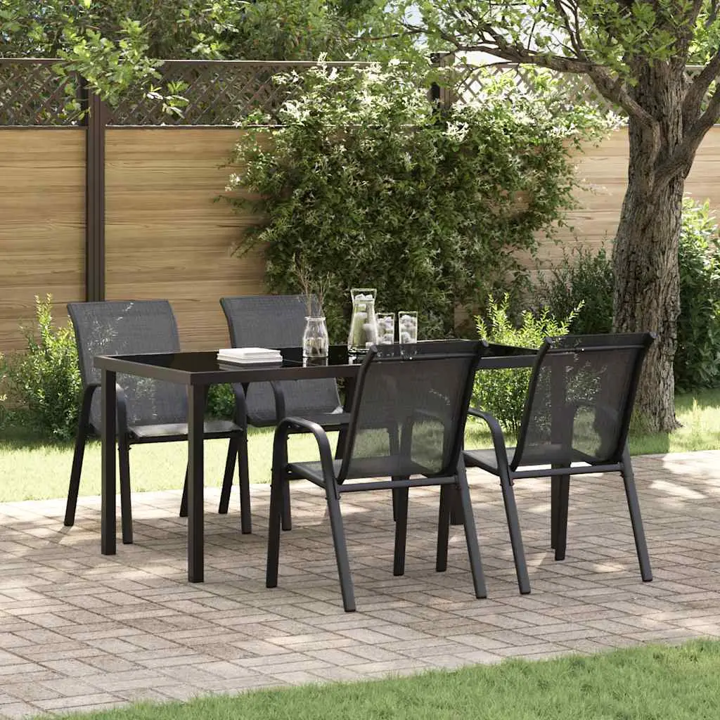 Lot de 4 Chaise bois composite Frynsa Noir 55 X 65 X 89 cm – P87209N