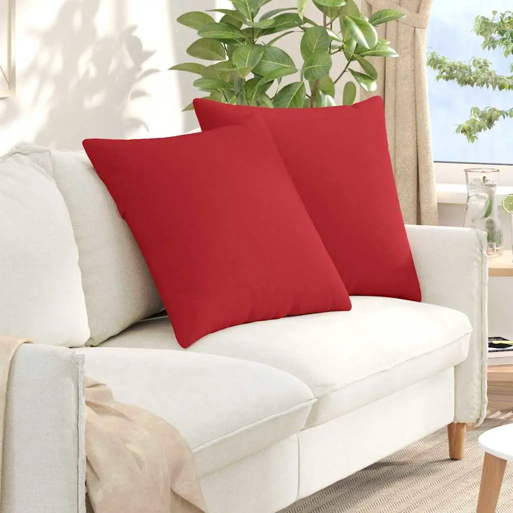 Lot de 2 Grands Coussins de Canapé Tissu Confortable et Déhoussable Rouge 80×80 cm – ComfortXL Outdoor Living