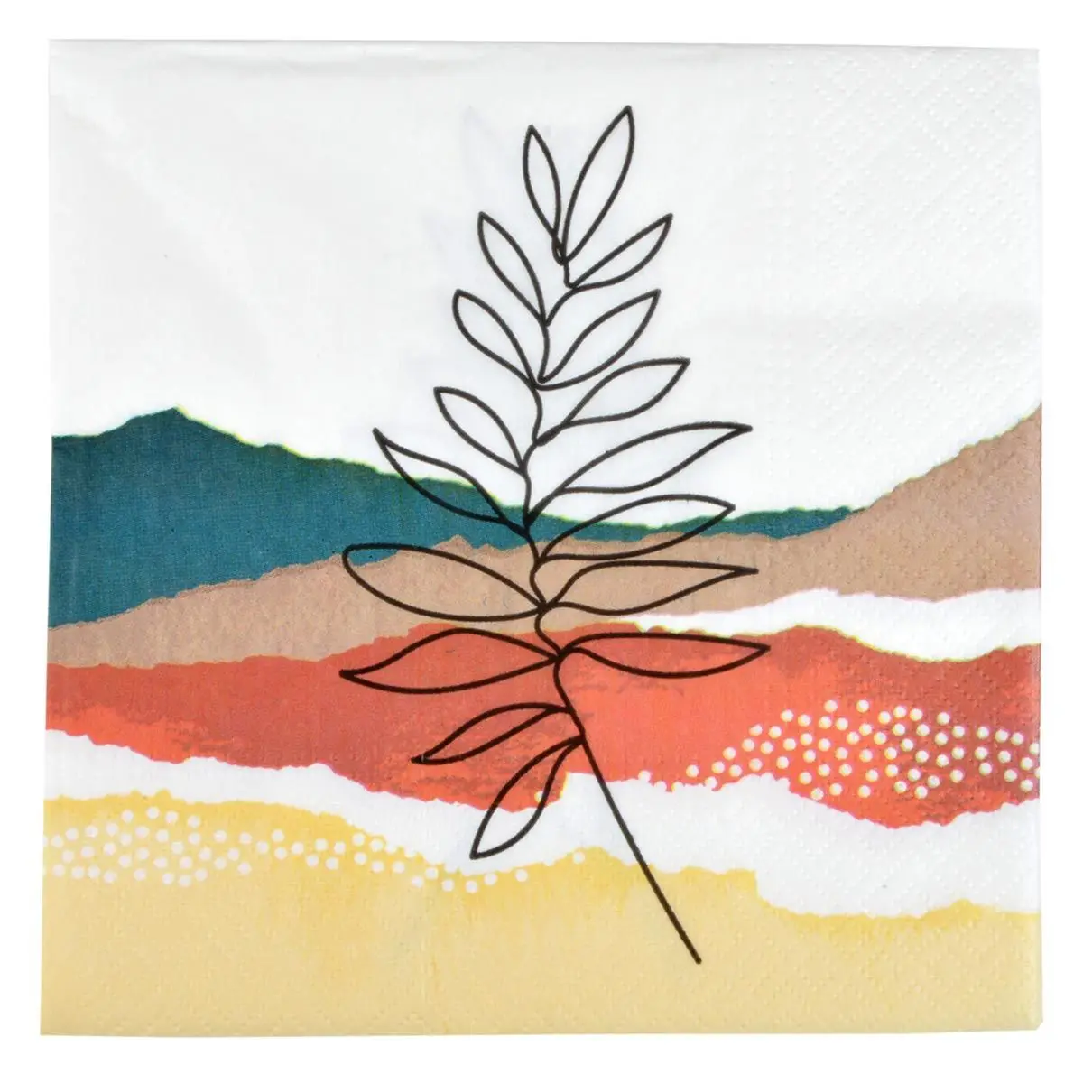 Lot de 20 Serviettes en Papier «Abstract» 33x33cm Multicolore