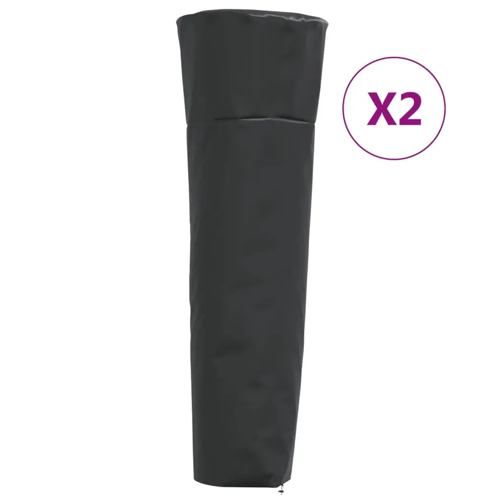Lot de 2 Housses Protection Chauffage Extérieur Pyramide Oxford 420D Imperméable Noir 86x47x241 cm – ComfortXL Outdoor Living