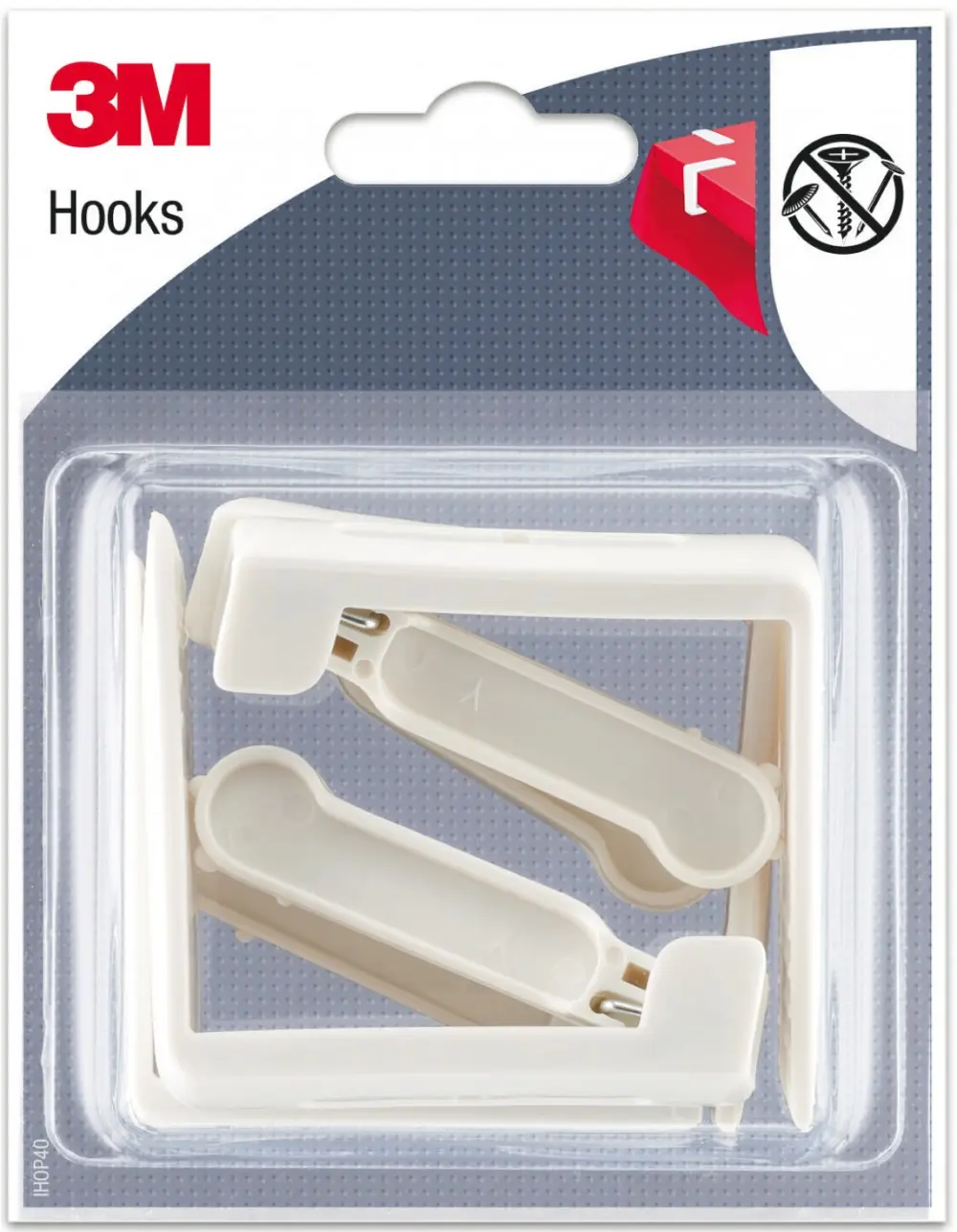 Lot de 4 crochets à clipser 3M, blanc 3M
