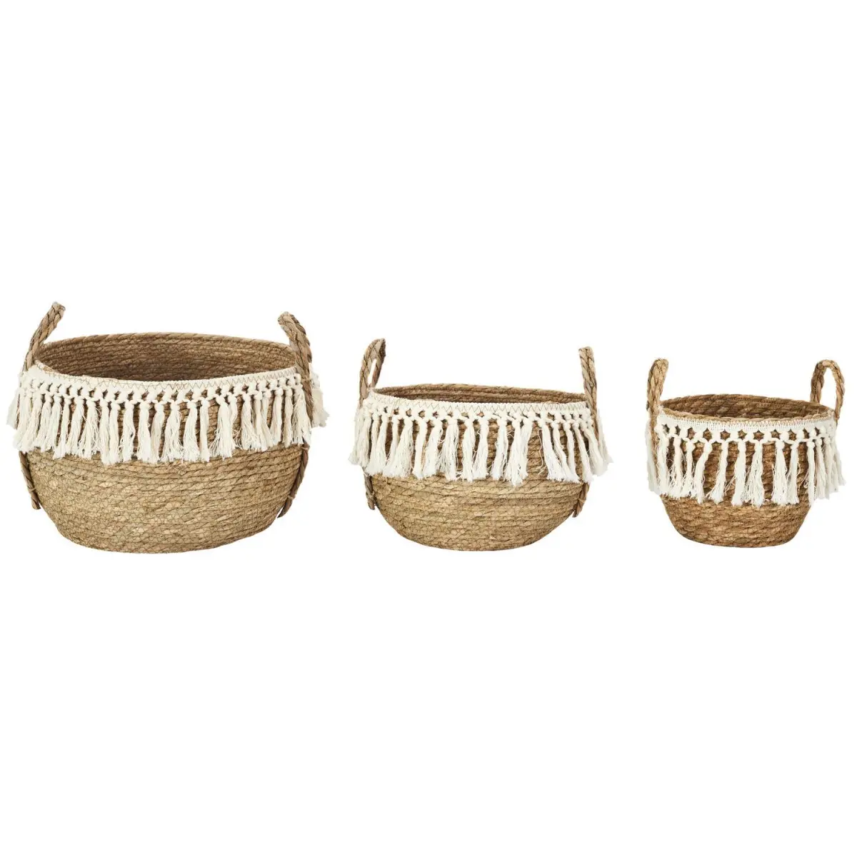 Lot de 3 Paniers Gigognes «Tressés» 33cm Naturel