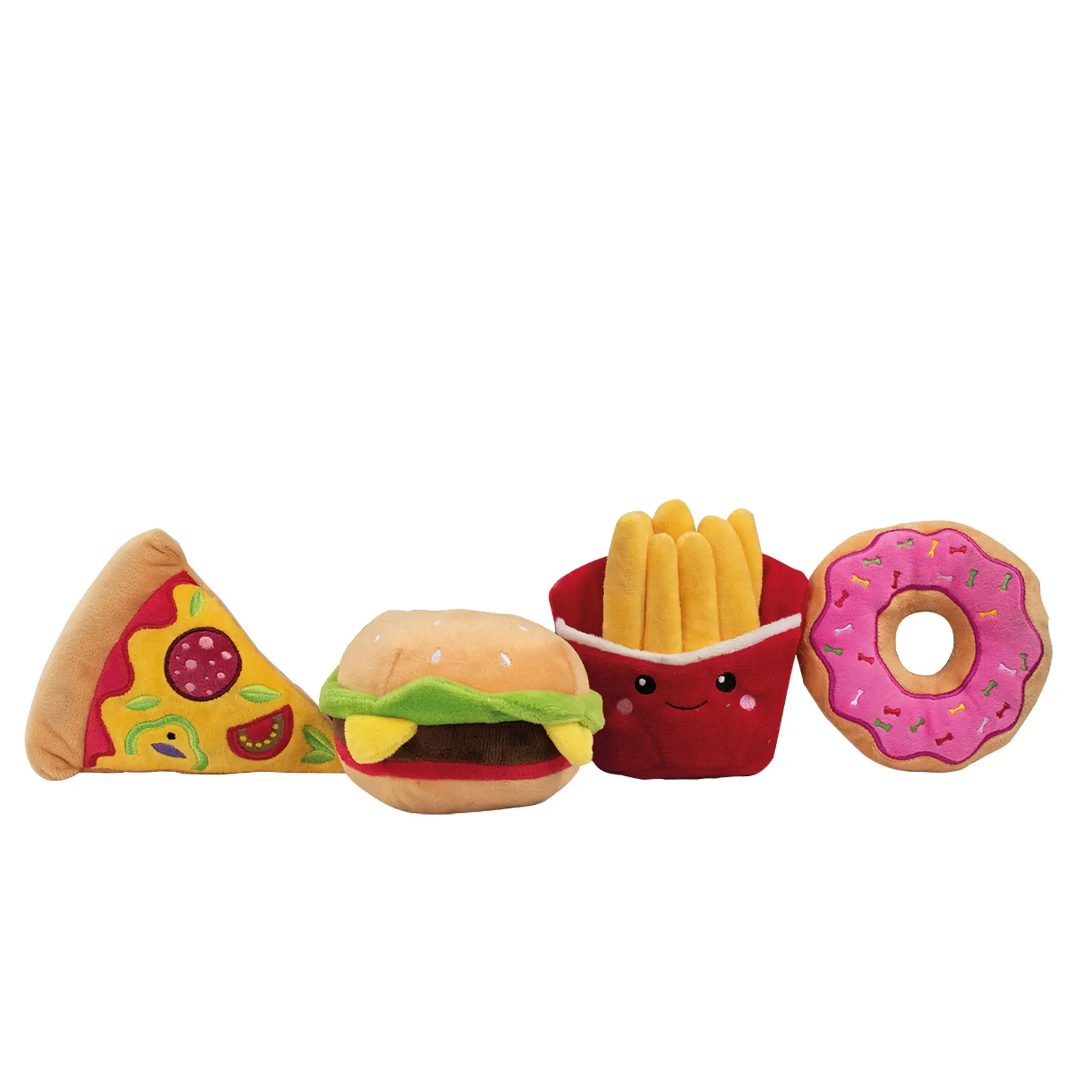 Lot de 4 peluches «Fast Food» DOOGY