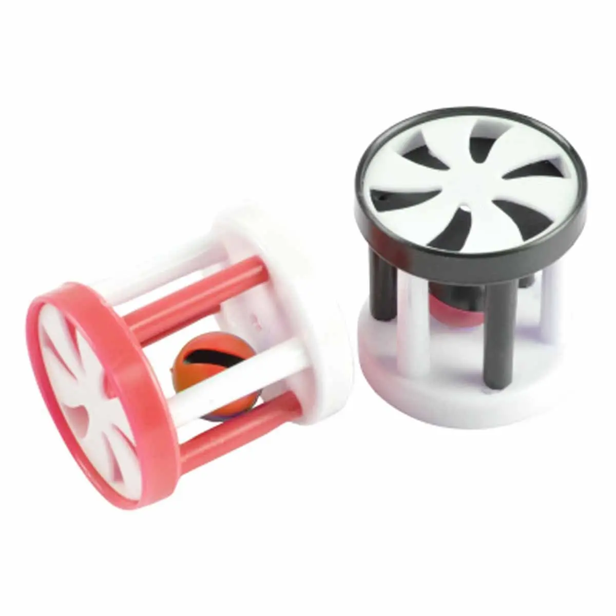 Lot de 2 Jouets pour Chat «Cage avec Grelot» 4cm Rouge