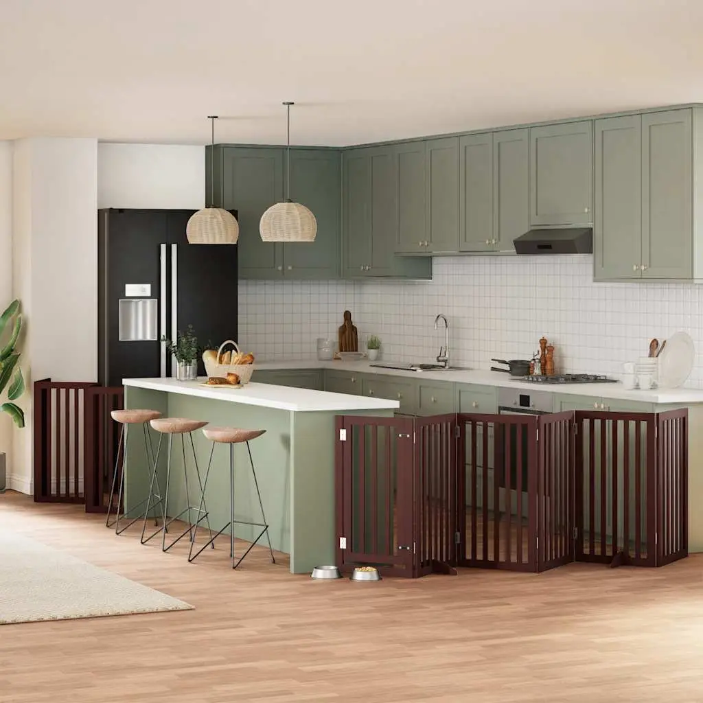Grande Barrière Sécurité Bois Extensible 750cm Brun