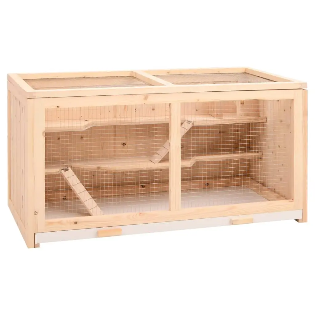Grande cage à hamster en bois de sapin avec plateau 104x52x54 cm – ComfortXL Outdoor Living
