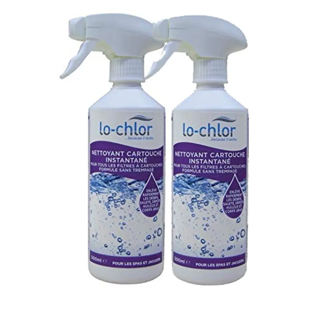 lot de 2 Nettoyants de filtre cartouche instantané pour piscine et spa – 500 ml