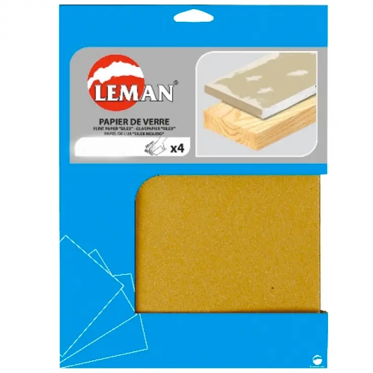 Lot de 4 feuilles de papier de verre 40 grammes 230 x 280 mm