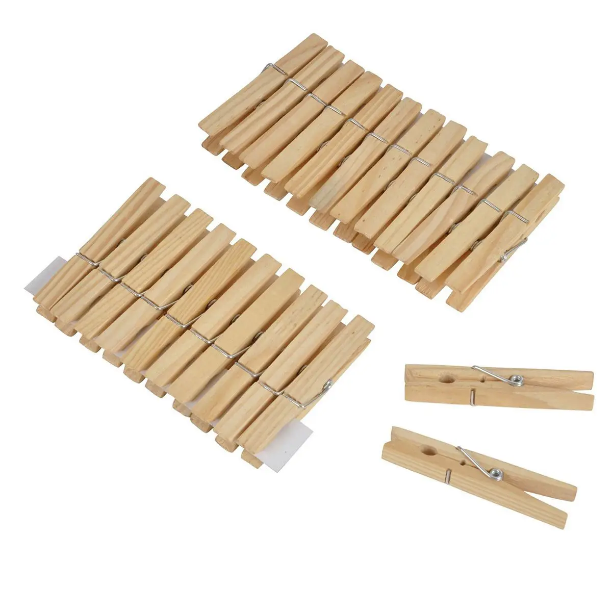 Lot de 24 Pinces à Linge «Bois» 7cm Naturel