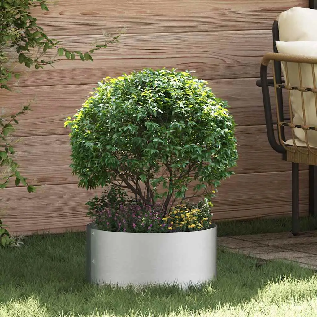 Lot de 5 Cercles de Plantation Acier Galvanisé pour Massif de Fleurs Ø 40×20 cm Argenté – ComfortXL Outdoor Living