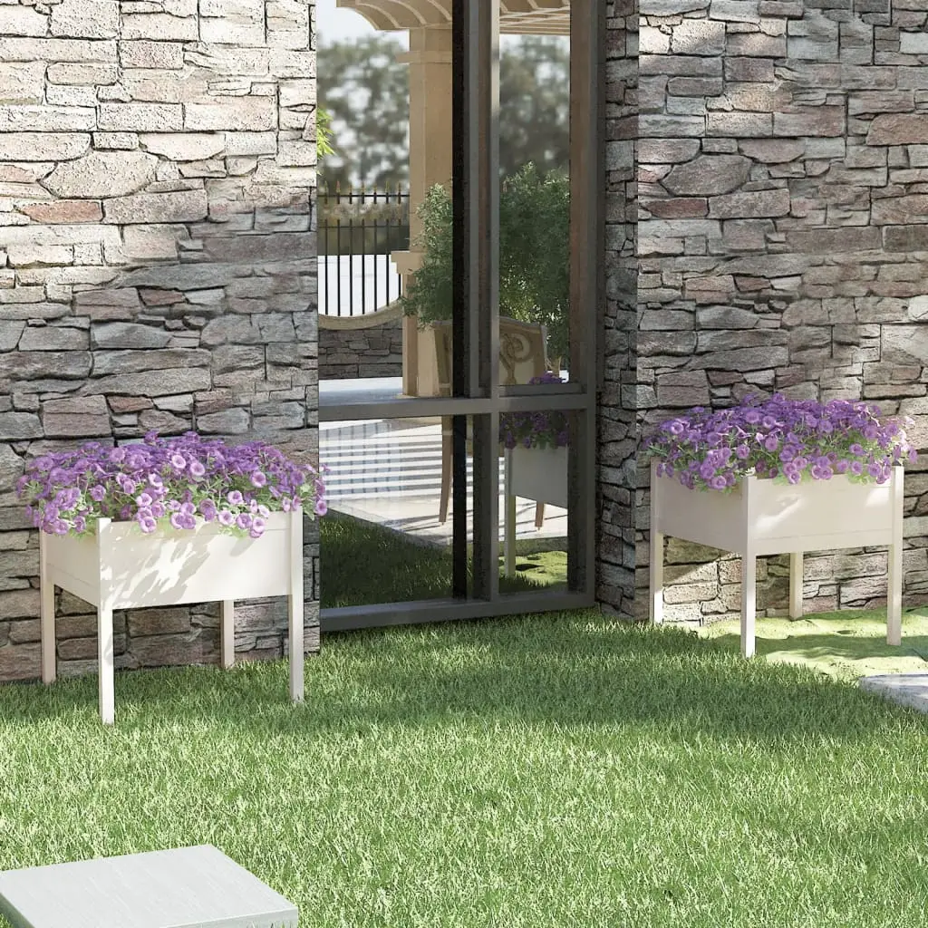 Lot de 2 Jardiniere plastique Nikolaj Blanc 70 X 70 X 70 cm – P87209B
