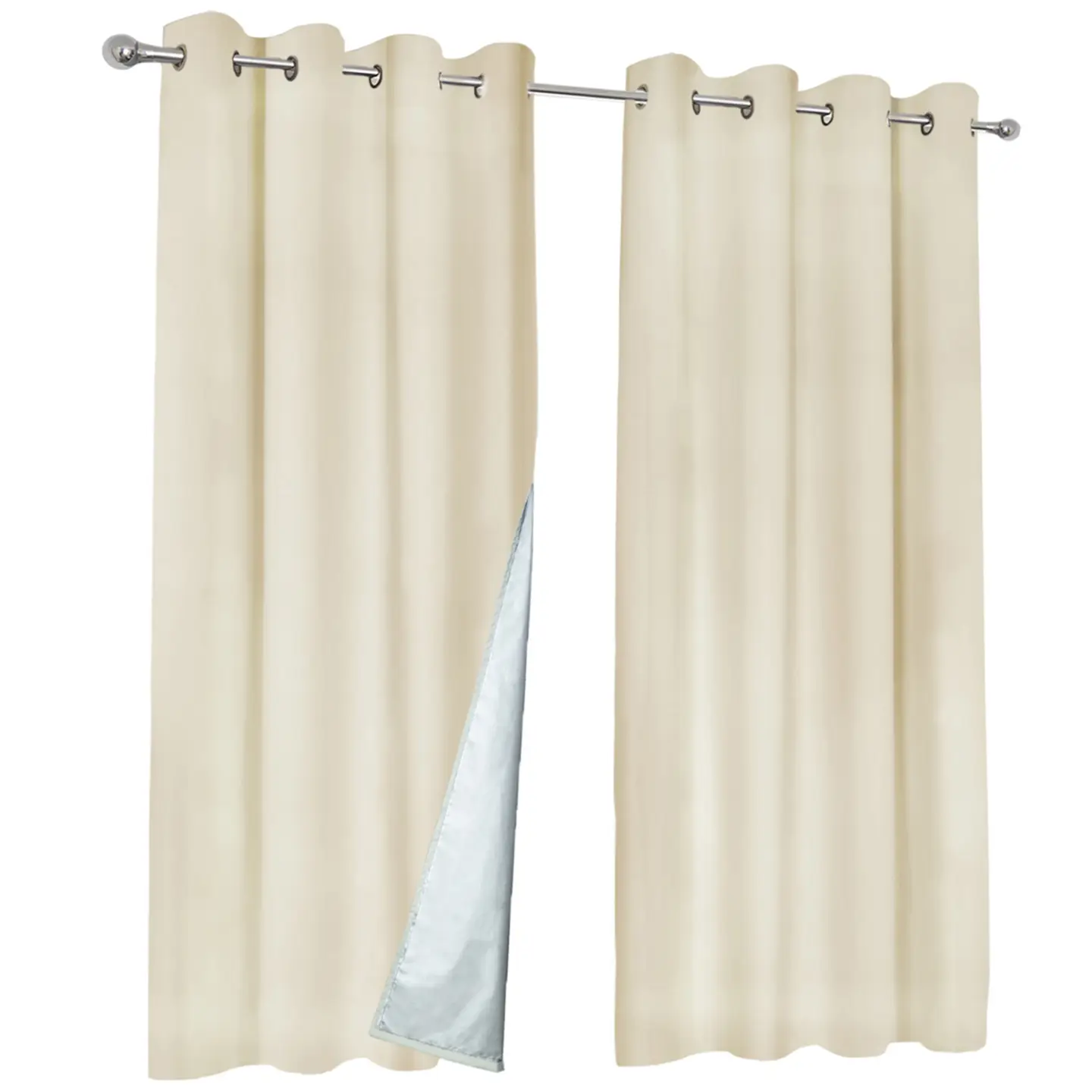 Lot de 2 rideaux thermiques beiges 135×240 cm