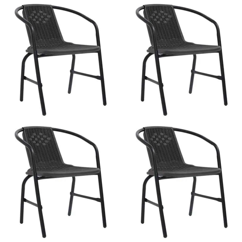Lot de 4 Chaise bois composite Teobaldo Franco Noir 62 X 55 X 74 cm – P87209N
