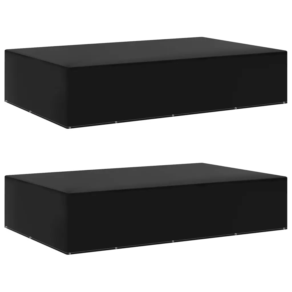 Lot de 2 Housses Salon de Jardin PE Protection Imperméable Anti-UV pour Extérieur Noir 325x205x70 cm – ComfortXL Outdoor Living