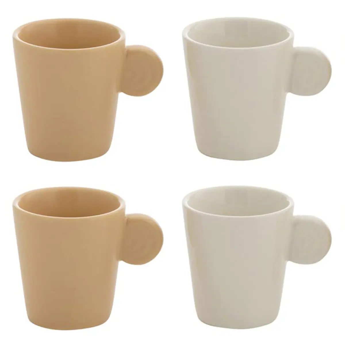 Lot de 4 Tasses «Avery» 22cl Crème & Blanc