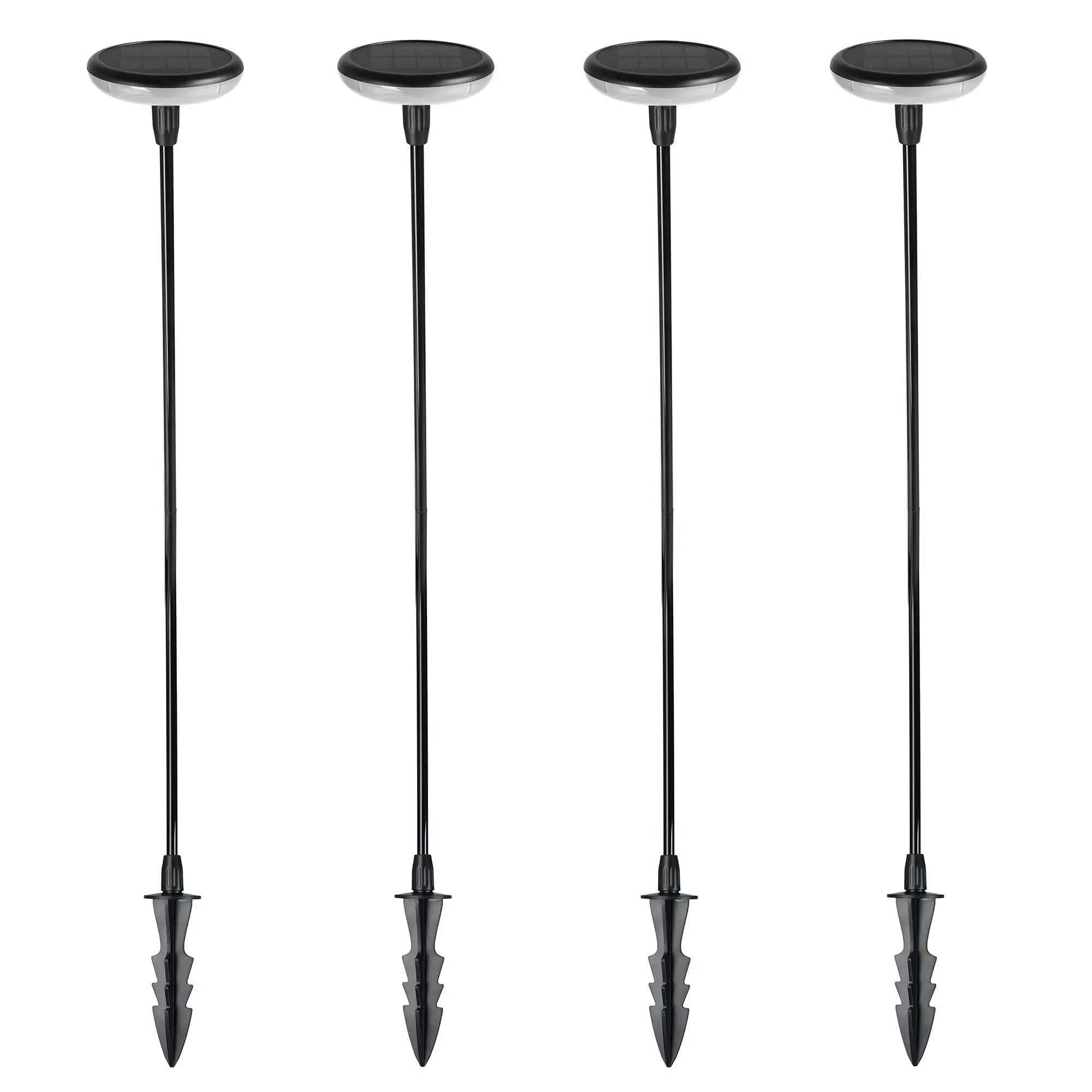 Lot de 4 balises solaires à piquer LUCENTY Noir Plastique H76CM