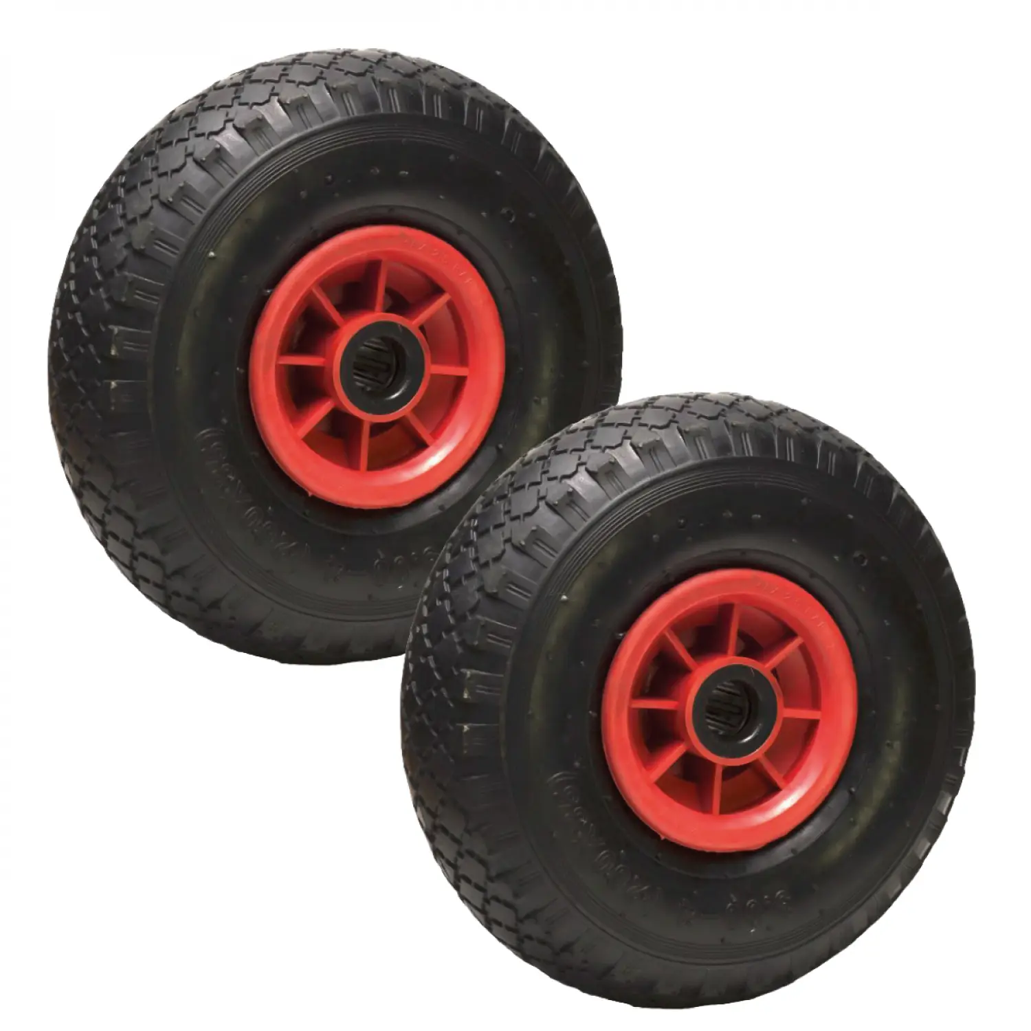 Lot de 2 roues gonflables pour chariot 26 x 8.5 cm – Axe 25 mm