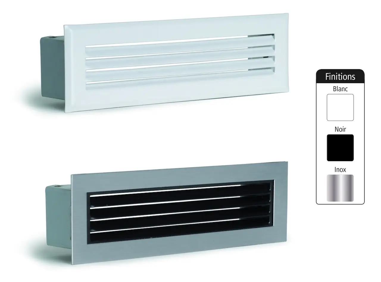Grille de hotte à lamelles noire avec pare