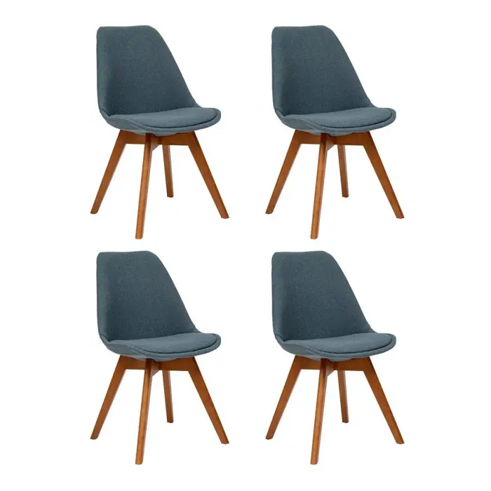 Lot de 4 Chaises Vintage «Baya» 79cm Bleu