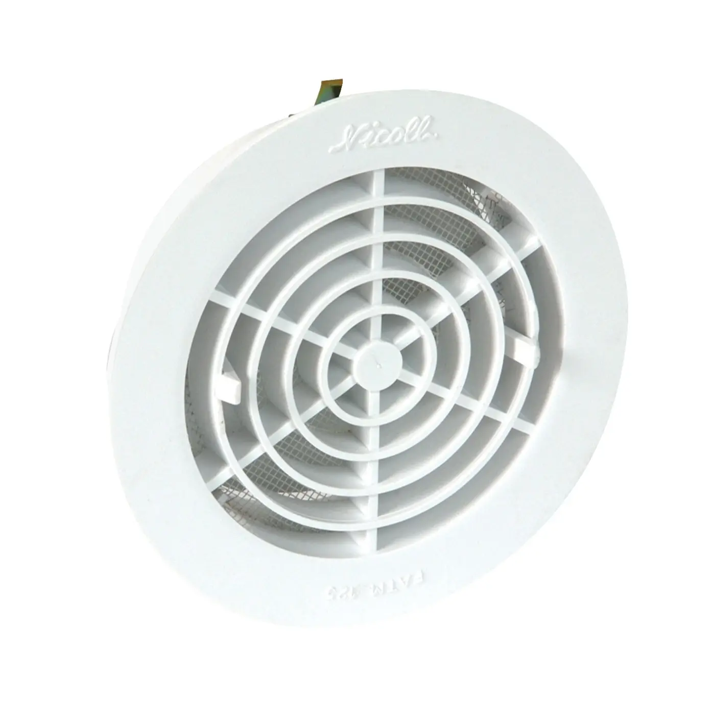 Grille de ventilation à encastrer aération intérieur à fermeture PVC D 125mm blanc