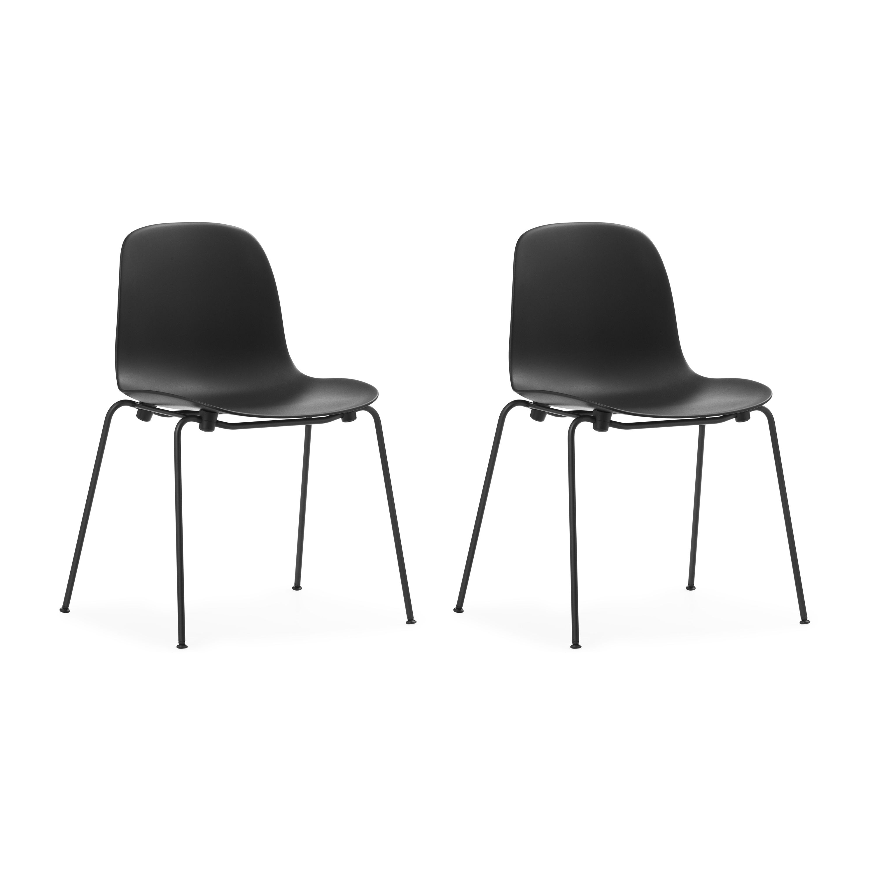 Silla apilable Form Chair con patas negras pack de 2 unidades, Negro.js{font-size:18px}
