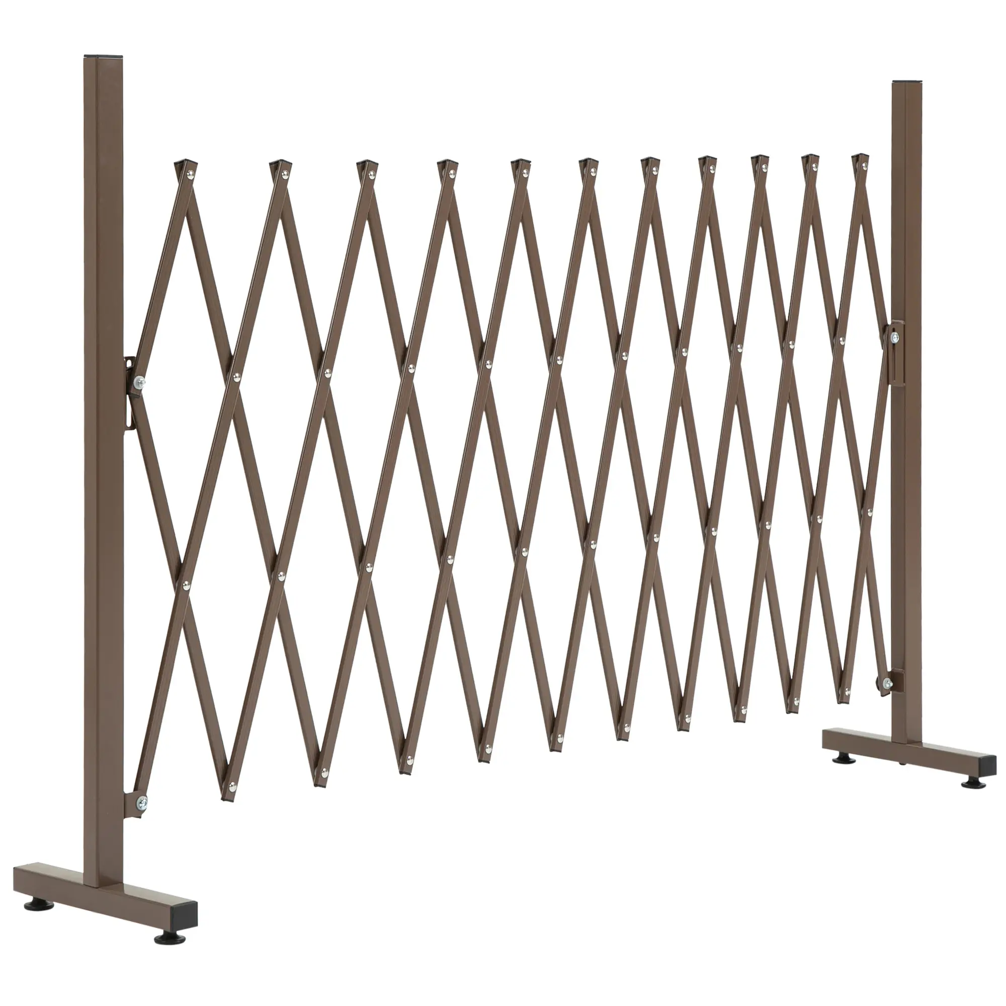 Grillage extensible en aluminium, marron, 35 x 300 x 103,5 cm