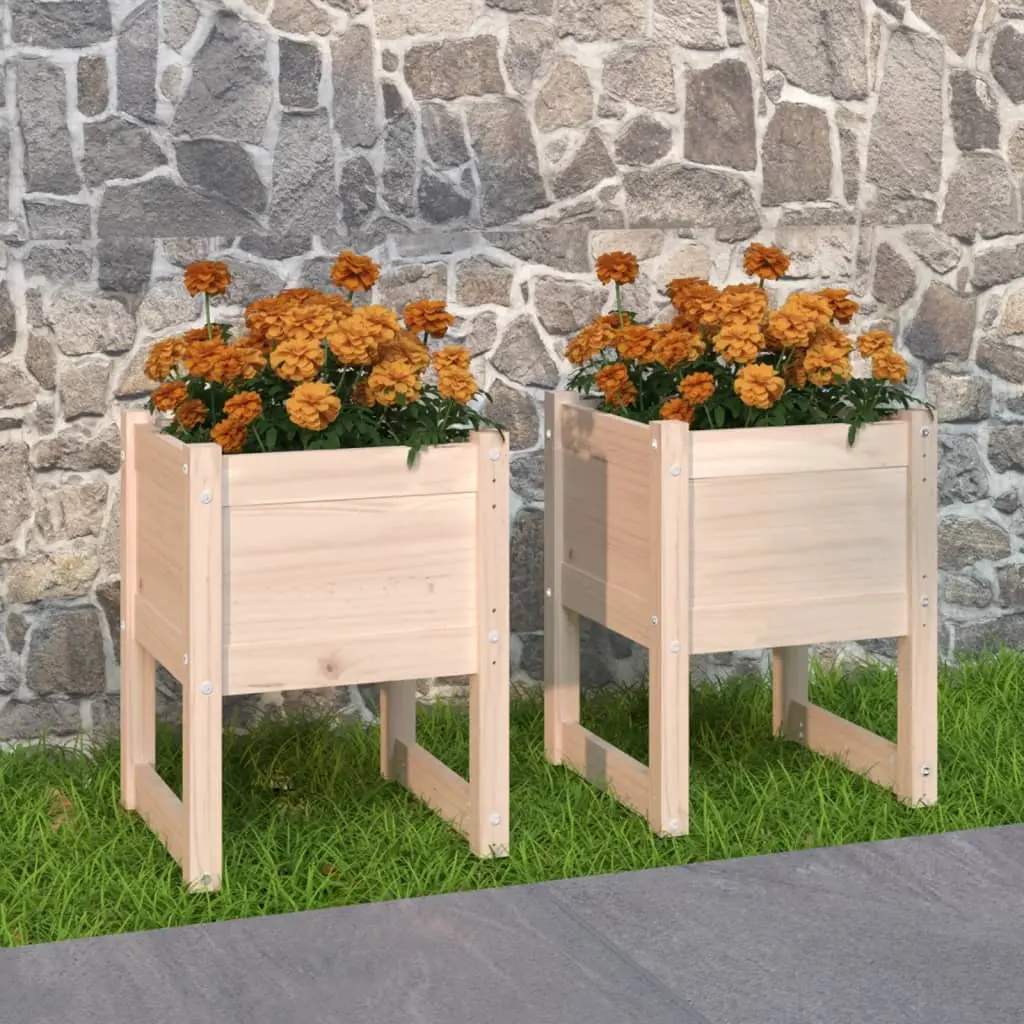 Lot de 2 Jardiniere plastique Anya Naturel 40 X 40 X 52,5 cm – P87209N