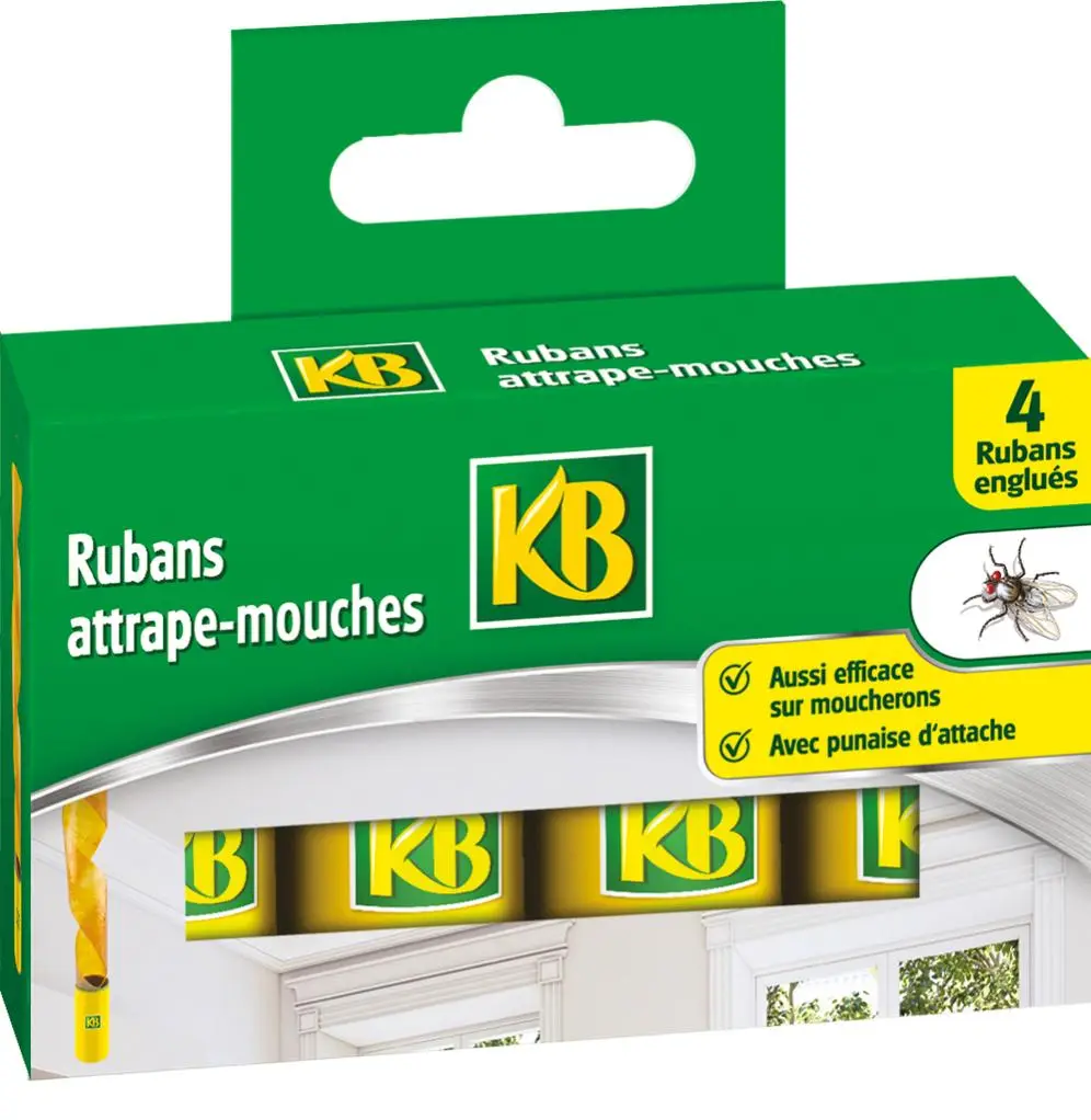 Lot de 4 Rubans attrape mouches, glu, KB KB