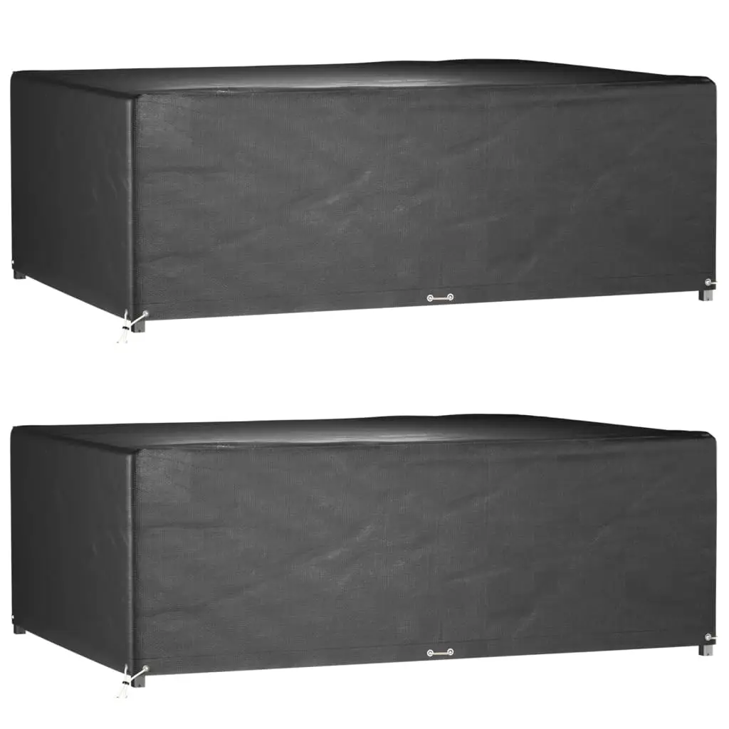 Lot de 2 Housses PE pour Ensemble Repas de Jardin Protection Imperméable Anti-UV Extérieur Noir 240x180x80 cm – ComfortXL Outdoor Living