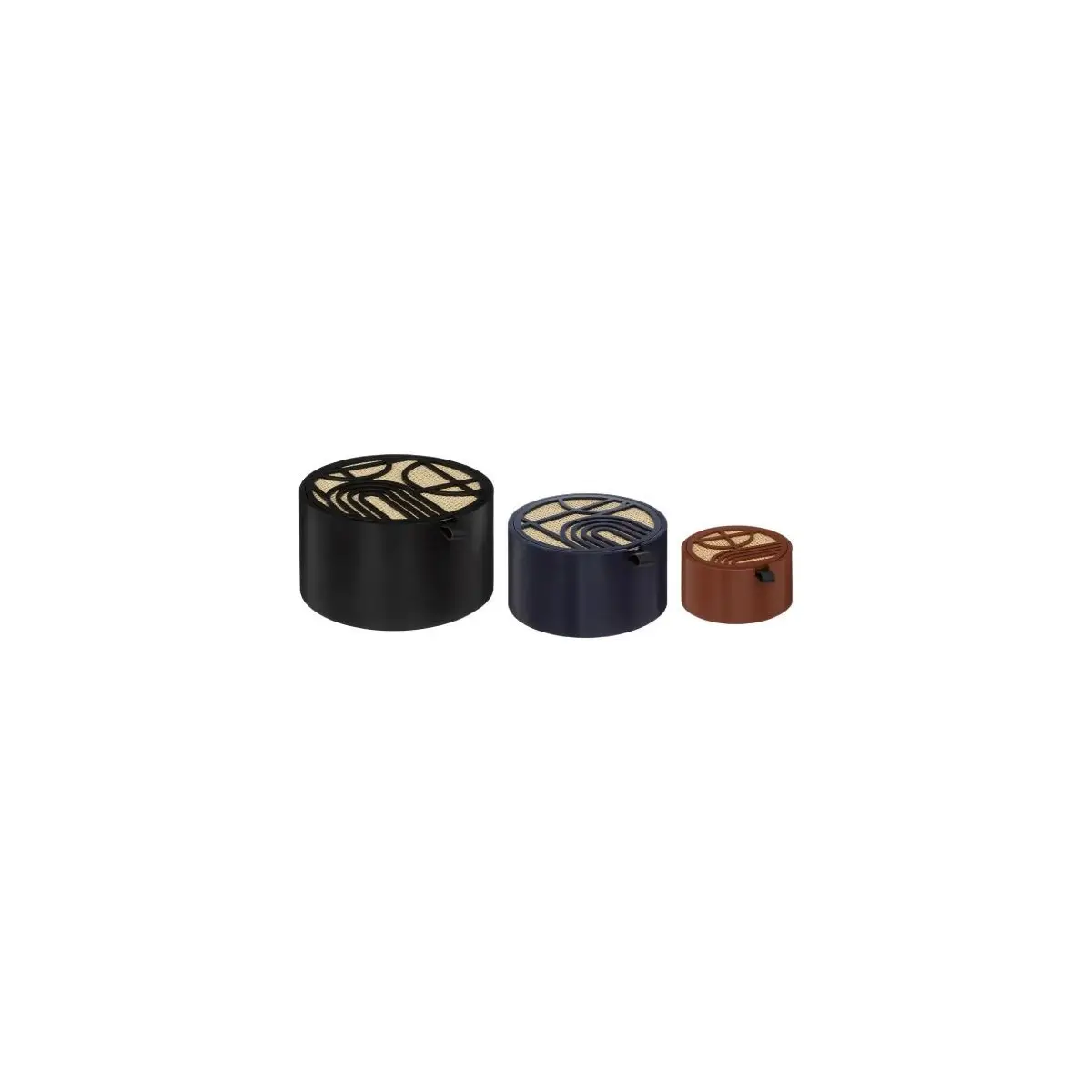 Lot de 3 Boîtes à Bijoux «Olme» 18cm Multicolore