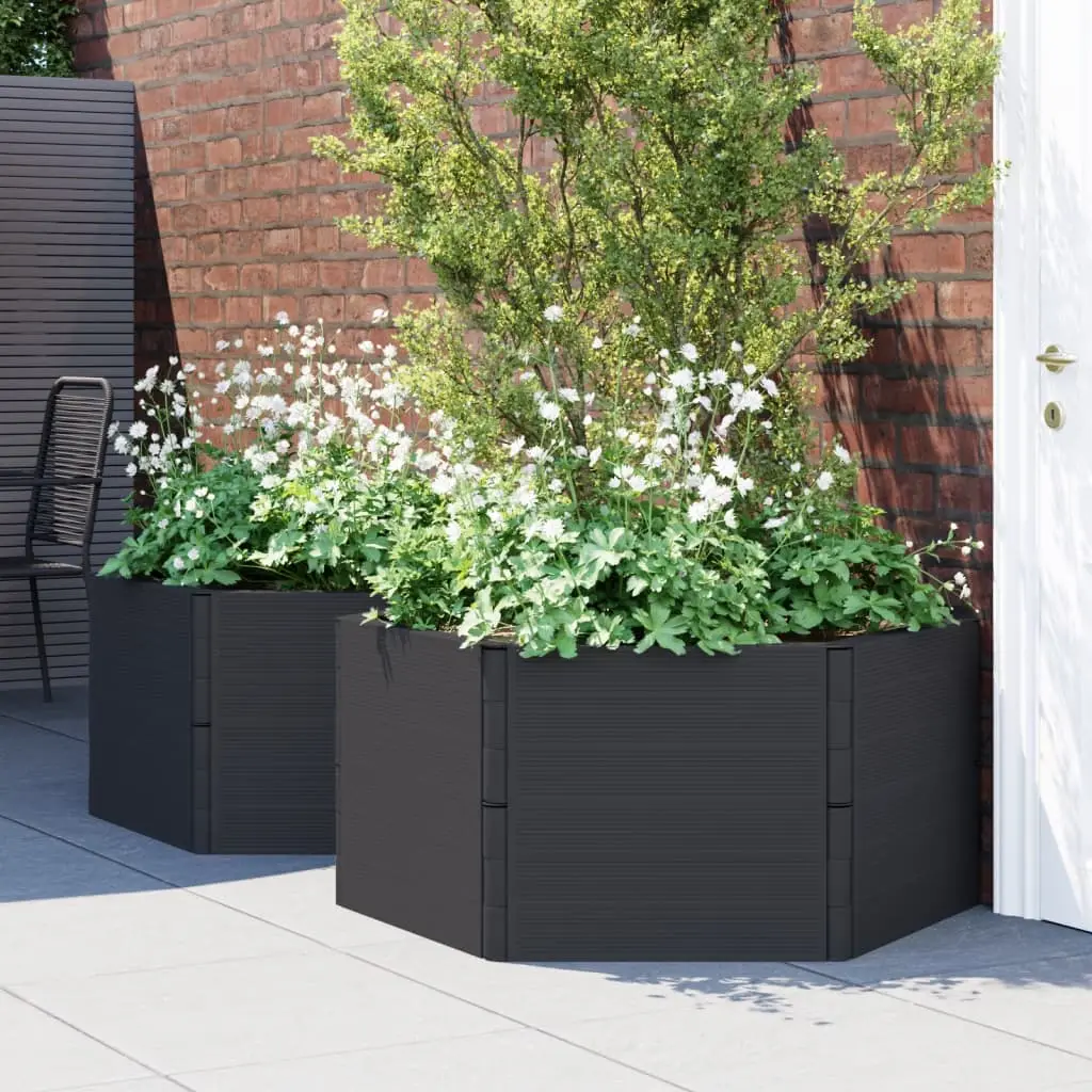 Lot de 2 Jardiniere plastique Asgerd Anthracite – P87210A