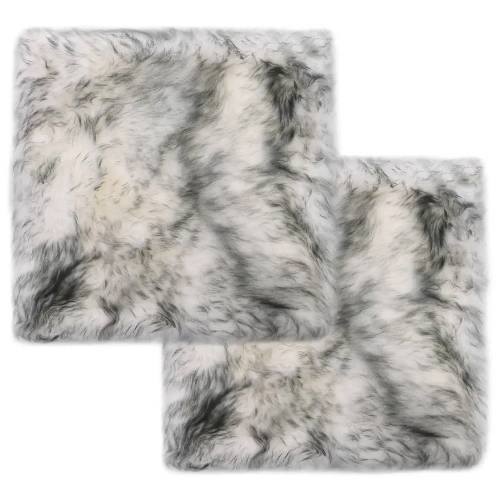 Lot de 2 Galettes de chaise Peau de mouton véritable Laine Épaisse pour Salon Gris Foncé 40x40cm – ComfortXL Outdoor Living