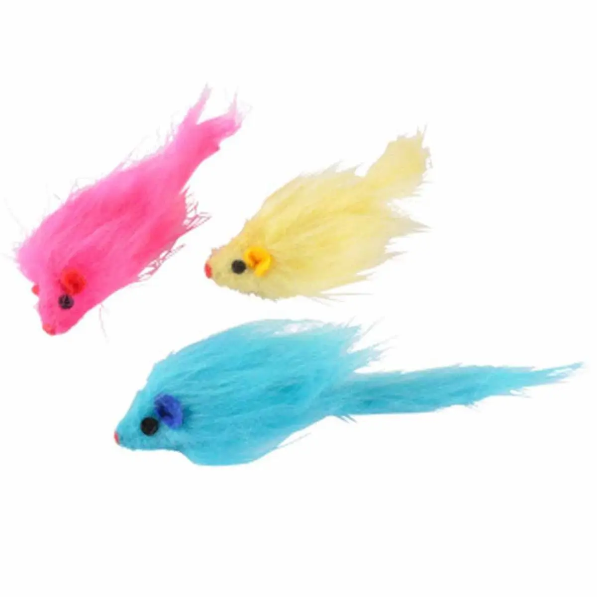 Lot de 3 Jouets pour Chat «Souris» 6cm Multicolore