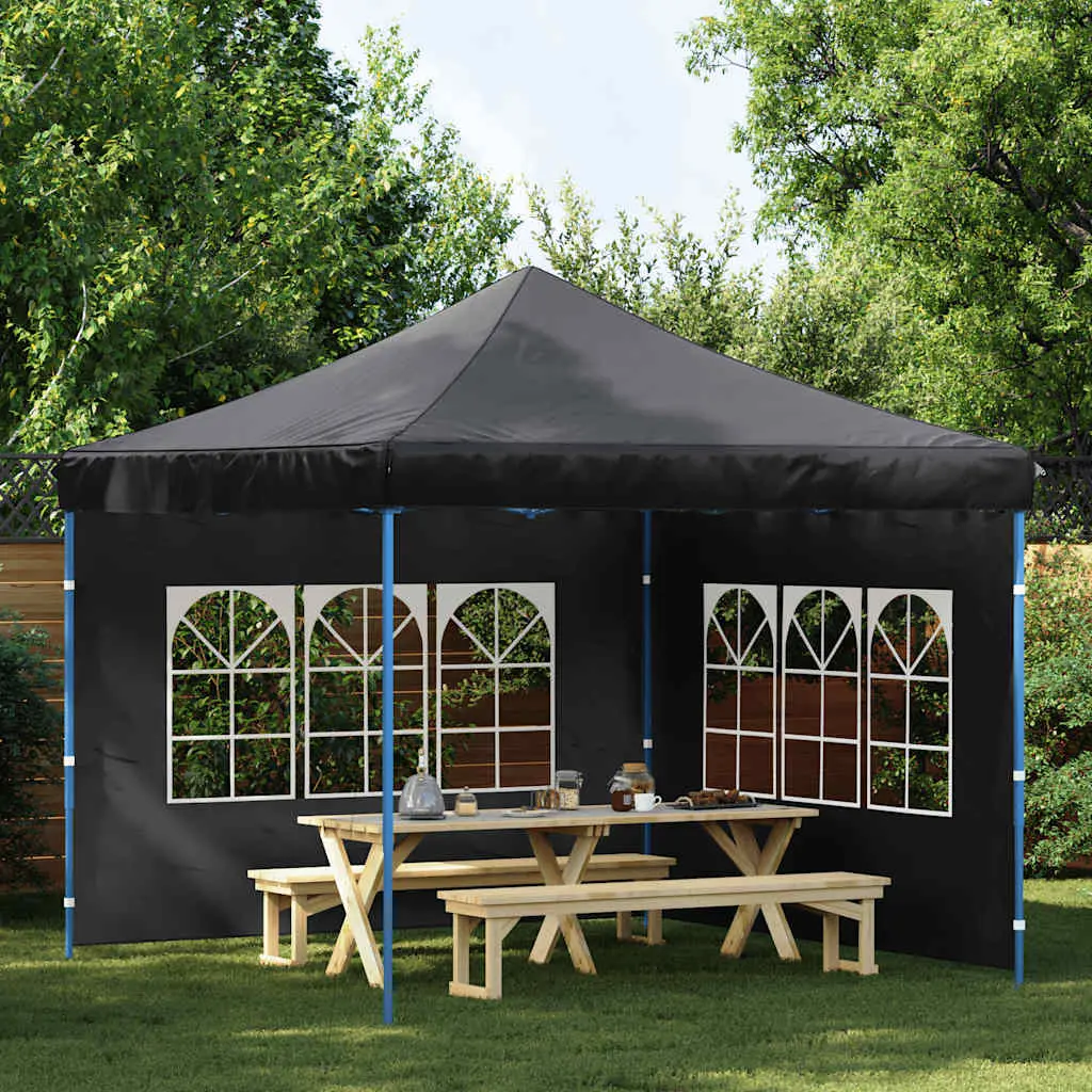 Lot de 2 Parois de Barnum en PE avec Fenêtre Décorative pour Tente 3m Anthracite – ComfortXL Outdoor Living