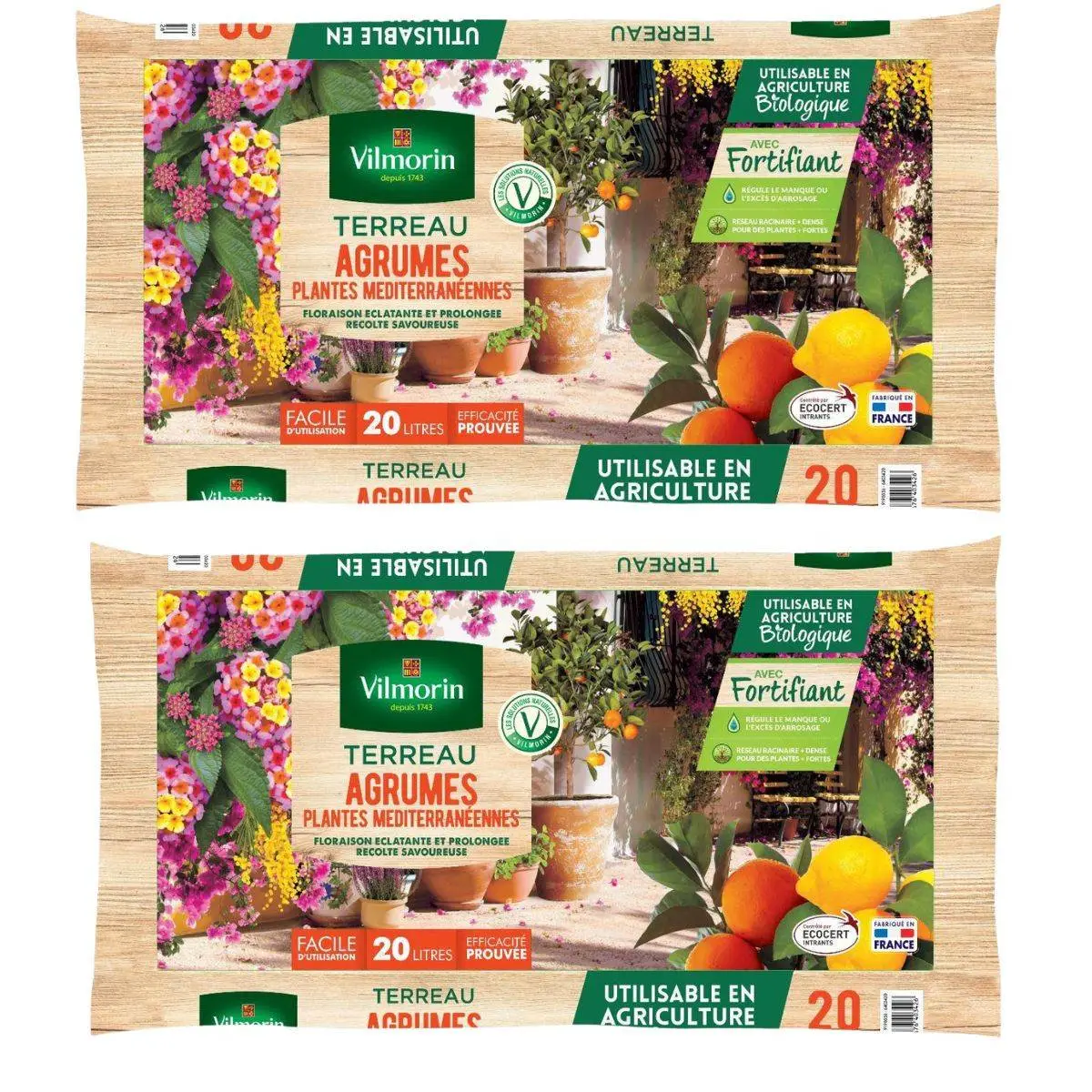 Lot de 2 Terreaux VILMORIN Agrumes et Plantes Méditerranéennes : La solution économique pour votre jardin