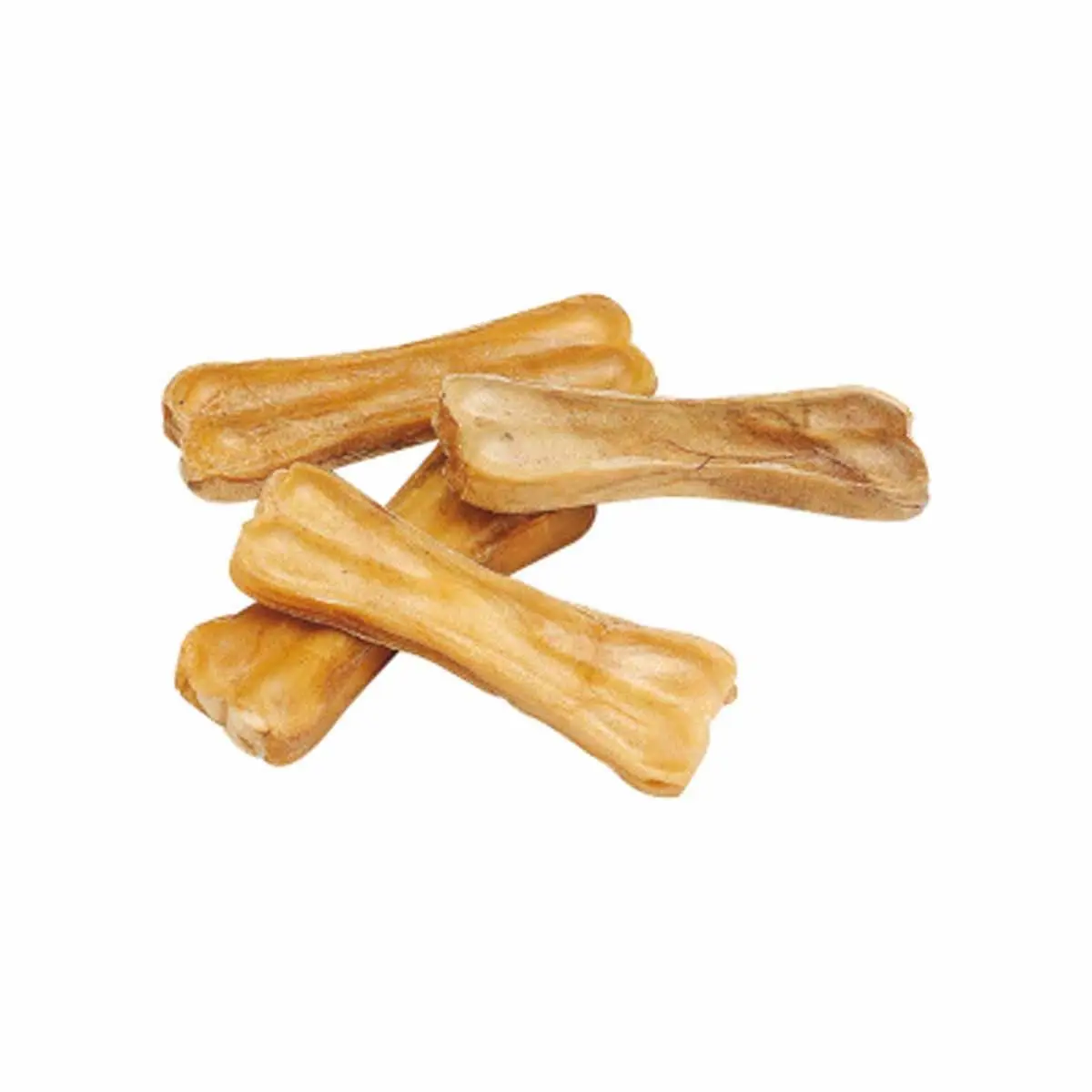Lot de 4 Os à Mâcher «Peau de Vache» 8cm Beige