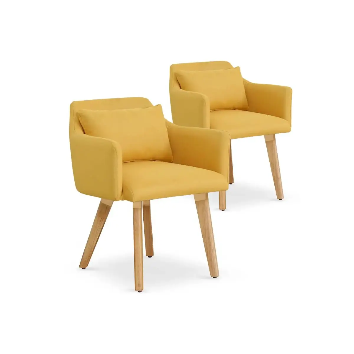 Lot de 2 Fauteuils Scandinave «Alan» 70cm Jaune